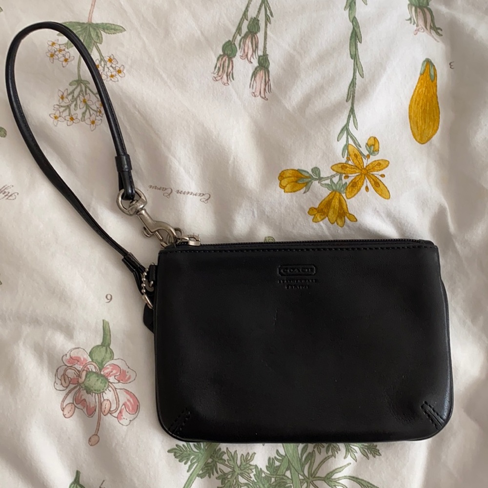 Coach Black Leather Wristlet